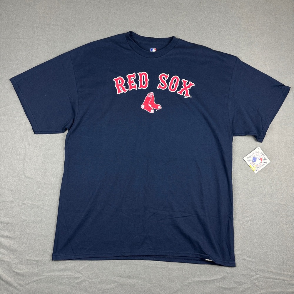 MLB Boston Red Sox Navy Blue Graphic T-Shirt Mens 2XL New With Tags Baseball Tee